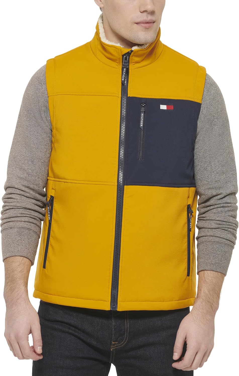 

Мужской жилет Tommy Hilfiger с подкладкой из шерпы, Yellow Navy Multi