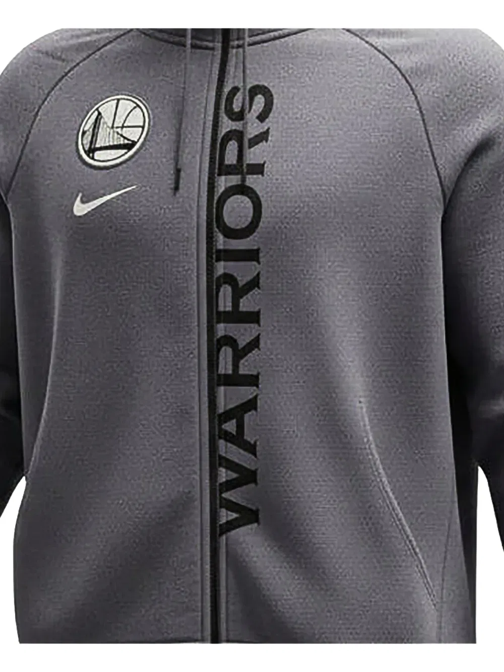 Худи на молнии с символикой команды NBA Golden State Warriors Nike, серый — фото 2