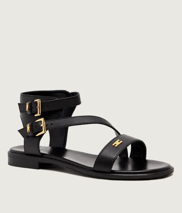 Кожаные сандалии Elisabetta Franchi, черный