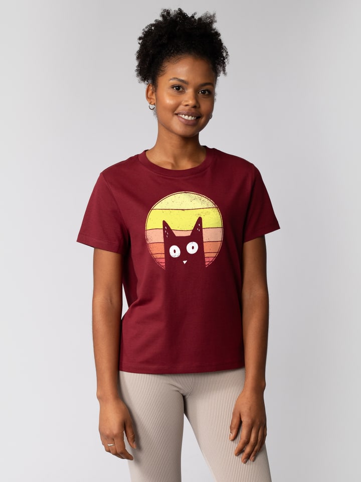 

Футболка Кот на закате бордового цвета wat Apparel, Красный, Футболка Кот на закате бордового цвета wat Apparel