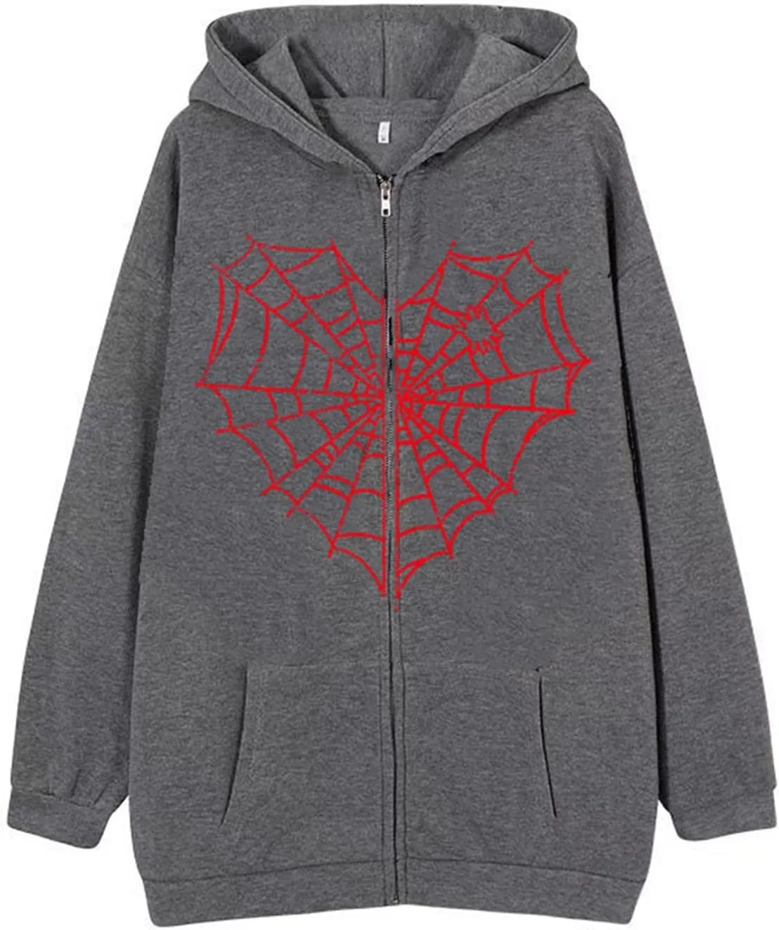 

Худи с капюшоном Y2K в стиле готик-панк с паутиной NJNJGO