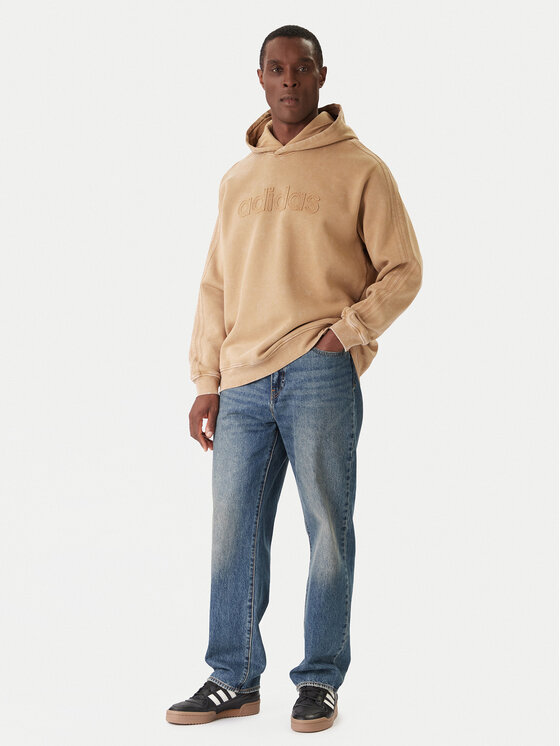 Свитшот loose fit JY2791 Adidas, бежевый — фото 2