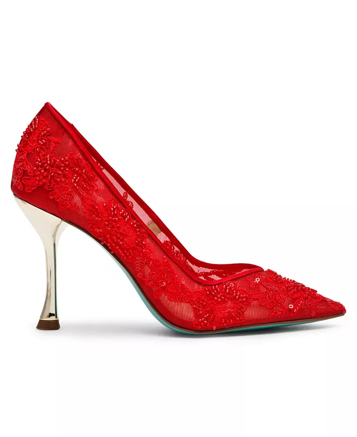 Женские туфли-лодочки Jenii с острым носом и сетчатой стелькой Betsey Johnson, красный — фото 2