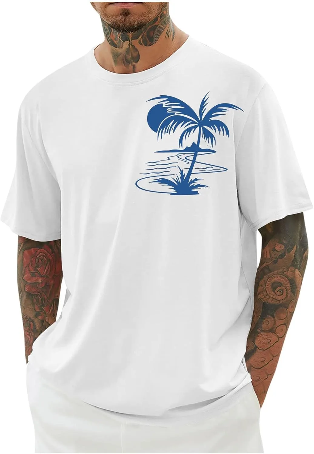 

Мужская футболка Oversized с коротким рукавом и принтом Palm Tree