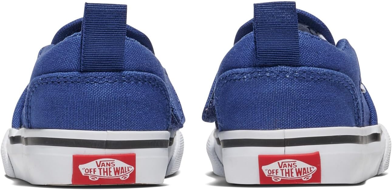 Vans Unisex-Child Asher V Slip-on | Детские кроссовки для мальчиков и девочек, удобная обувь, Canvas True Navy — фото 3