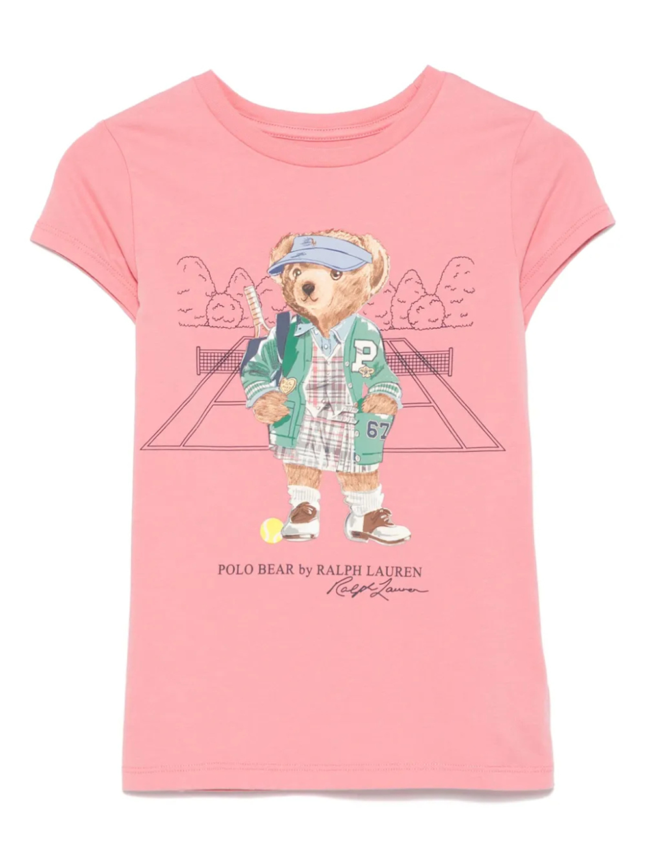 

Футболка POLO RALPH LAUREN KIDS с рисунком медведя, розовый