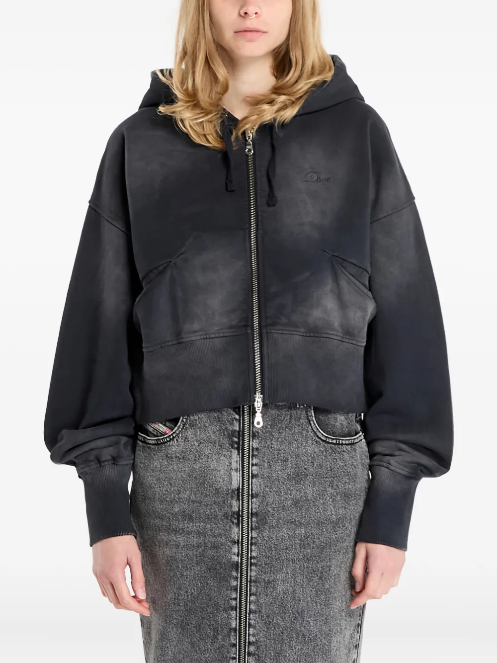 

Укороченное худи на молнии Dime, серый