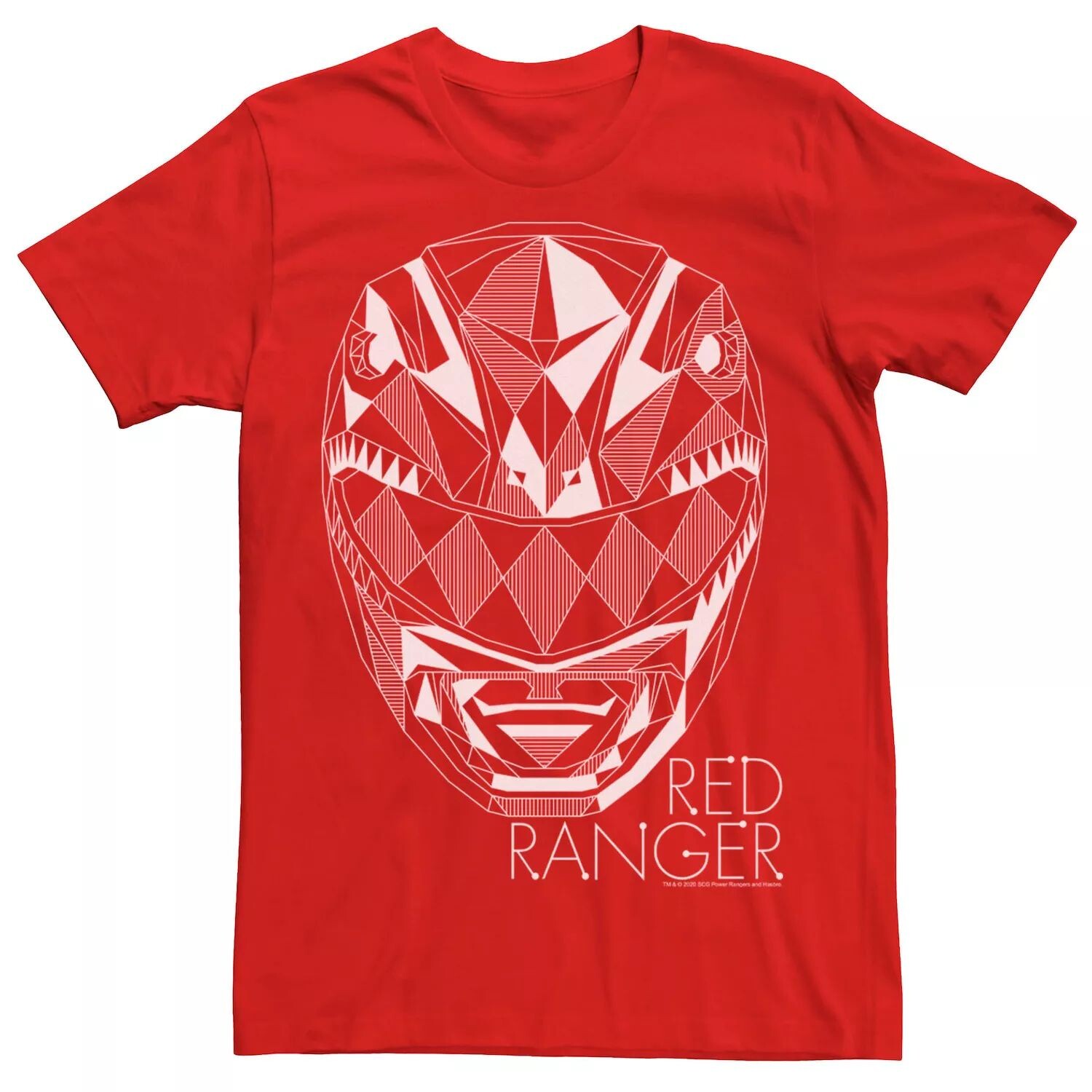 

Мужская футболка Power Rangers Red Ranger Polygon Line Art Licensed Character