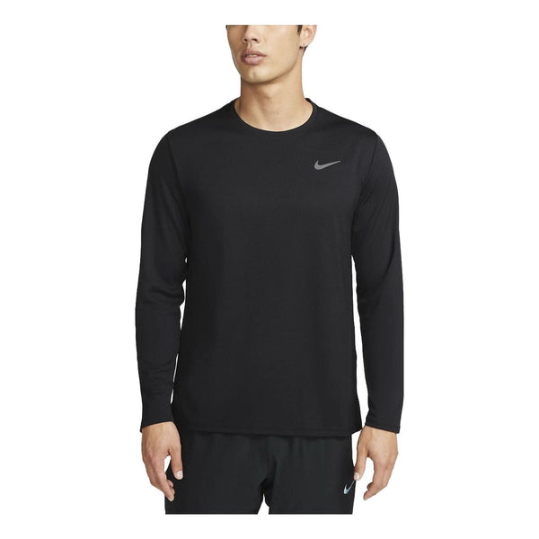 

Футболка майка для бега с длинным рукавом miler dri fit uv Nike, черный