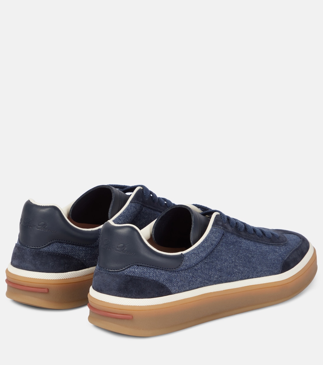 Теннисные кеды Walk с отделкой из замши и денима Loro Piana, Surge Blue — фото 2