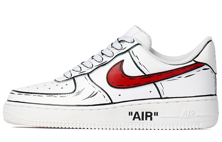 

Кроссовки для скейтбординга Air Force 1 женские, низкие, красный/белый Nike