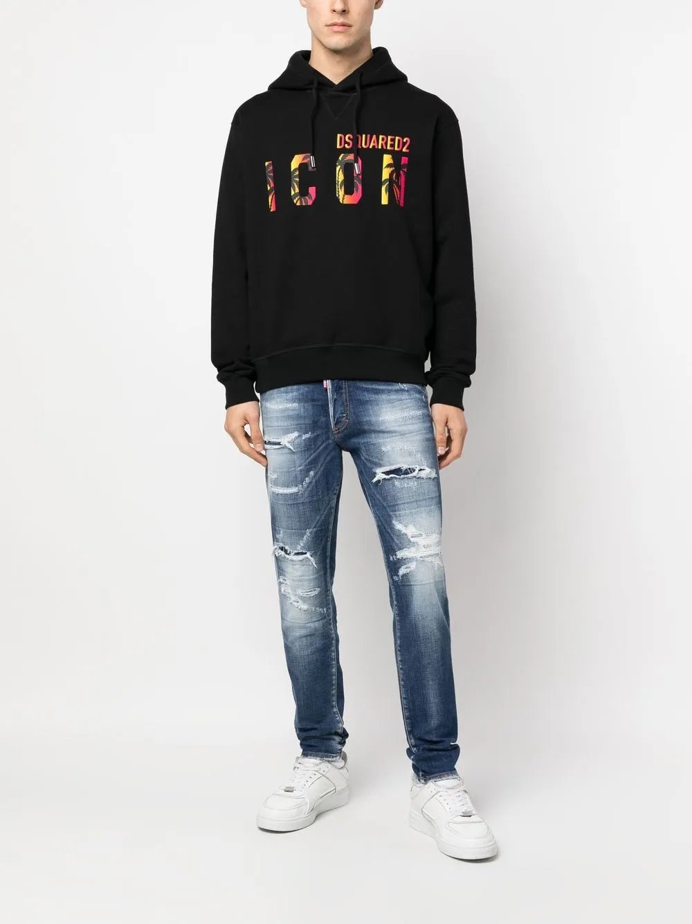 Толстовка с капюшоном и принтом Icon DSQUARED2, черный — фото 2