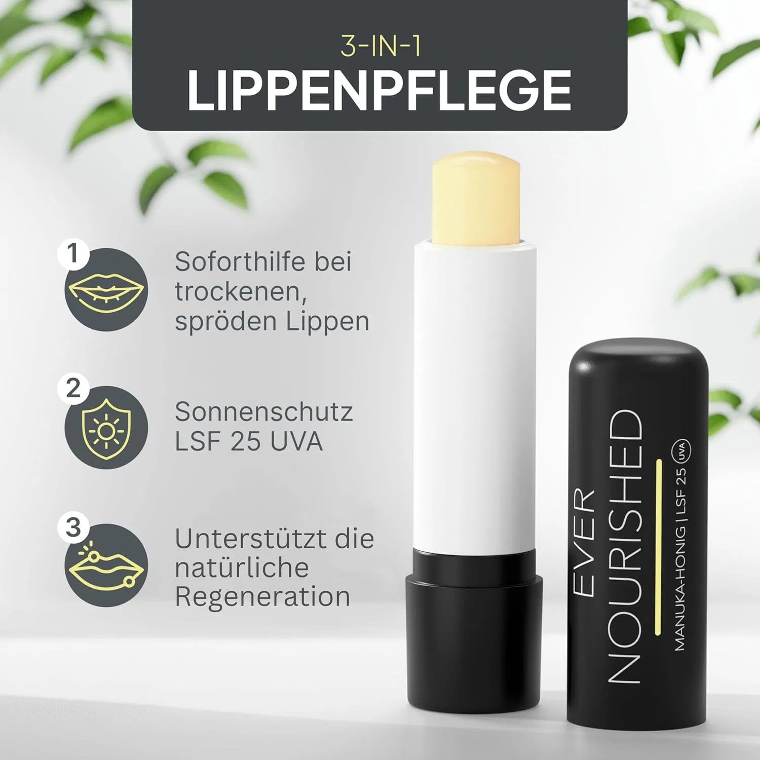 Бальзам для губ с медом манука и SPF 25, 4.6 г Evernourished — фото 2