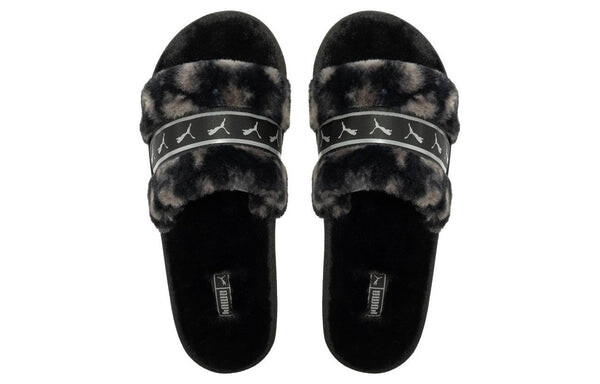 Тапочки fluff remix animal bx 'black grey' Puma, черный — фото 4