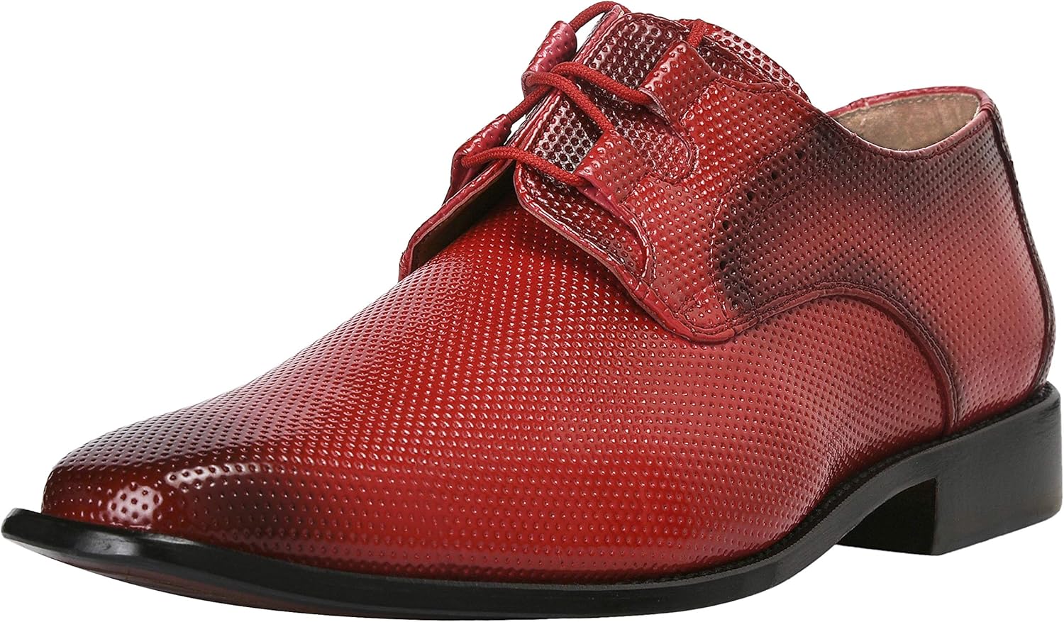 

Мужские классические оксфорды LIBERTYZENO из натуральной кожи с шнуровкой и текстурным дизайном для Рождества, красный