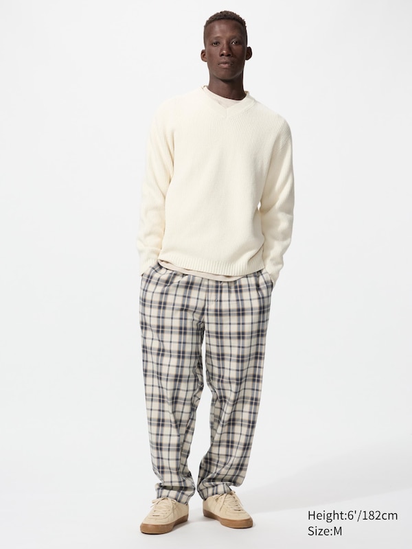 

Фланелевые брюки Easy в клетку Uniqlo, 30 natural