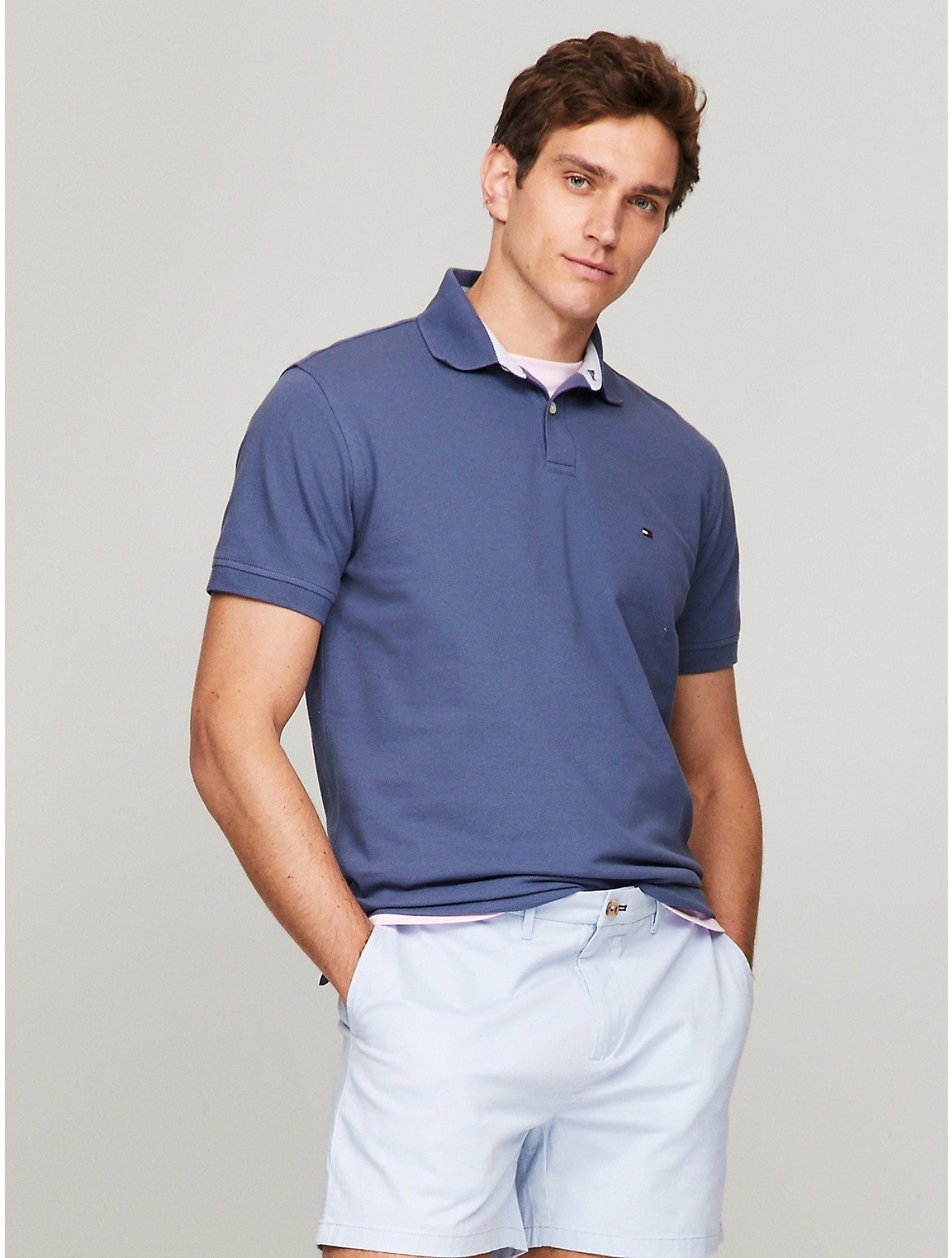 

Мужская облегающая рубашка Tommy Hilfiger Tommy Polo, цвет bank blue