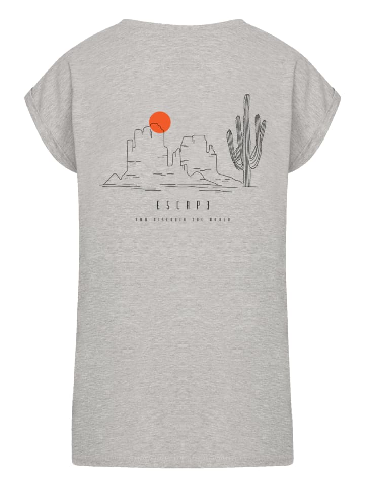 

Футболка с удлиненными плечами Escape Discover the World Savannah в пестром сером цвете F4NT4STIC