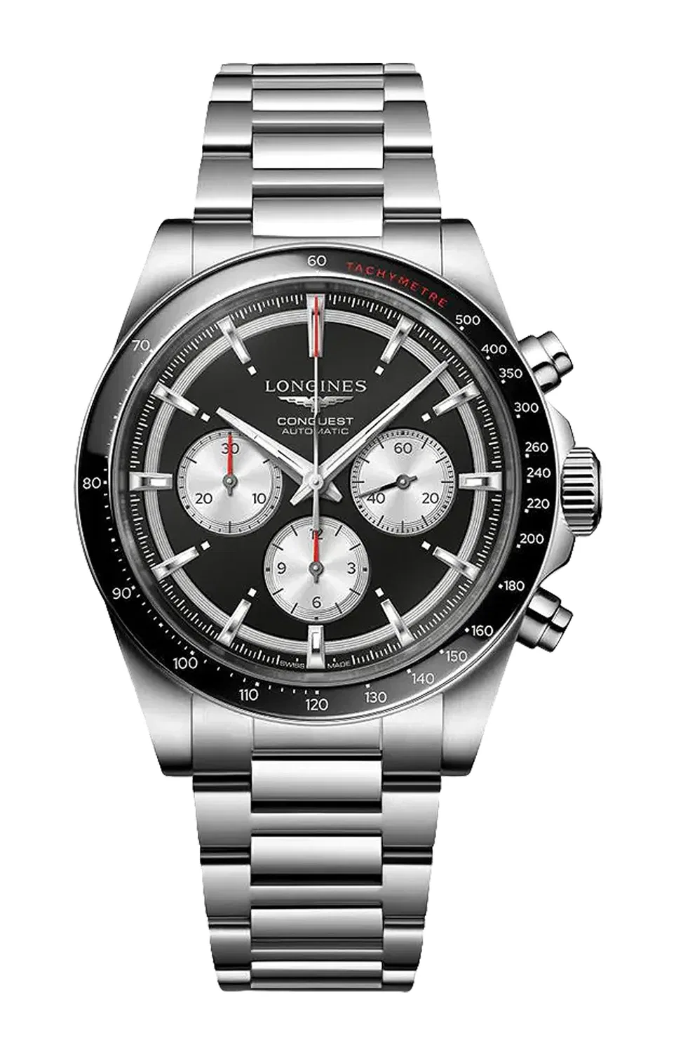 LONGINES КОНКЕСТ ХРОНОГРАФ 42 ММ - L3.835.4.52.6, серебряный