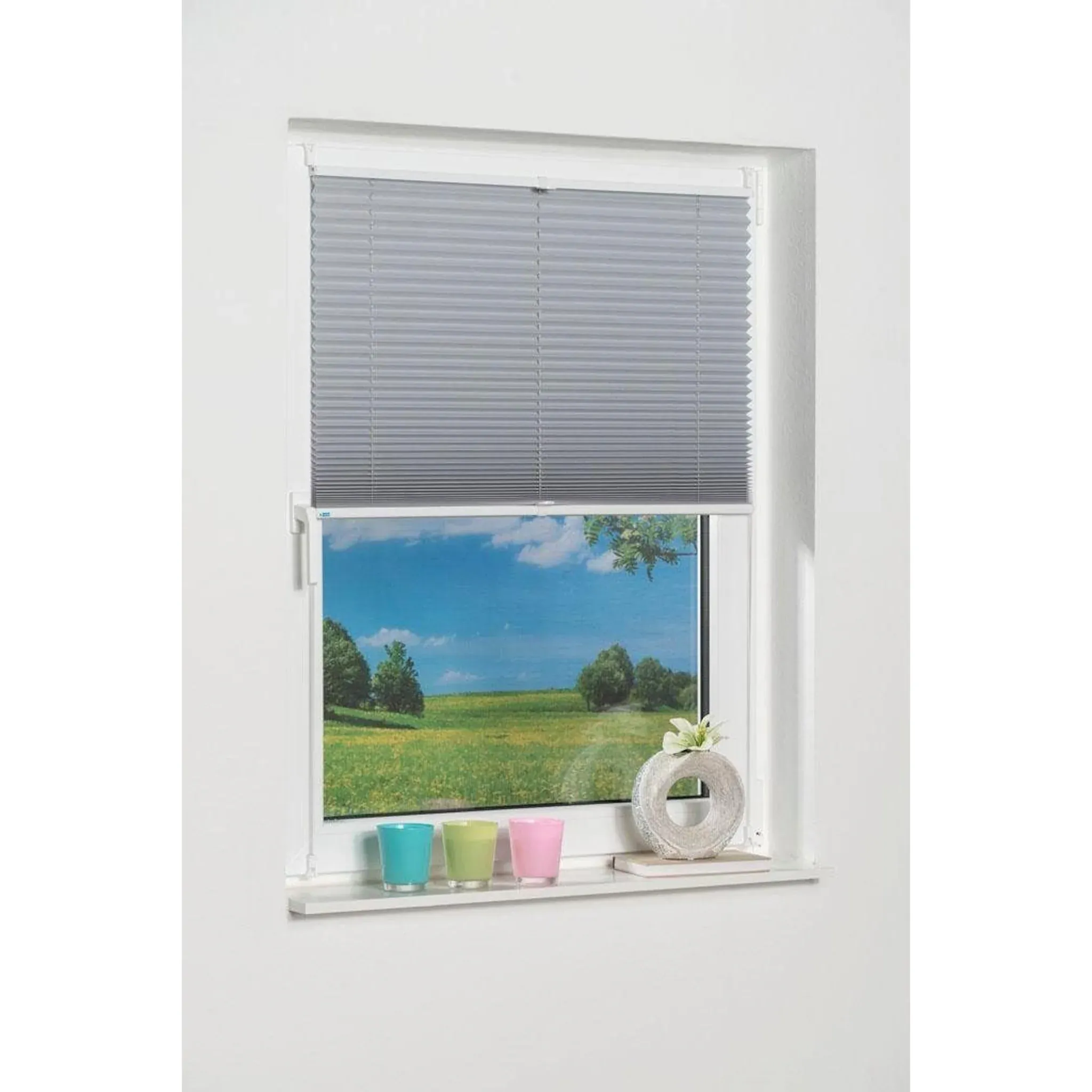 

Жалюзи плиссе K-HOME «Klemmfix Pisa», затемняющие, энергосберегающие, без сверления, натяжные, цвет silbergrau