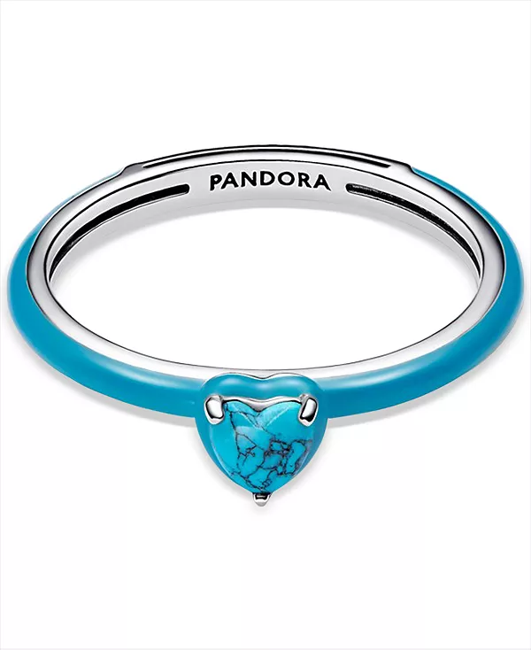 

Кольцо с бирюзовым сердцем Pandora, turquoise