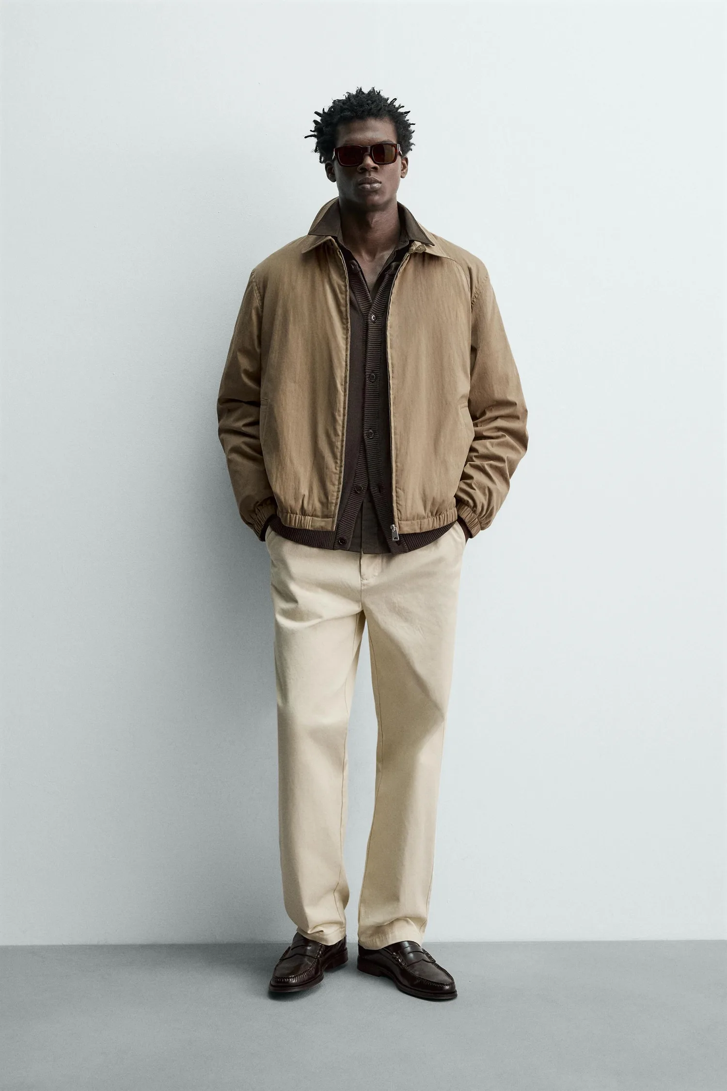 Стеганая техническая куртка Zara, коричневый