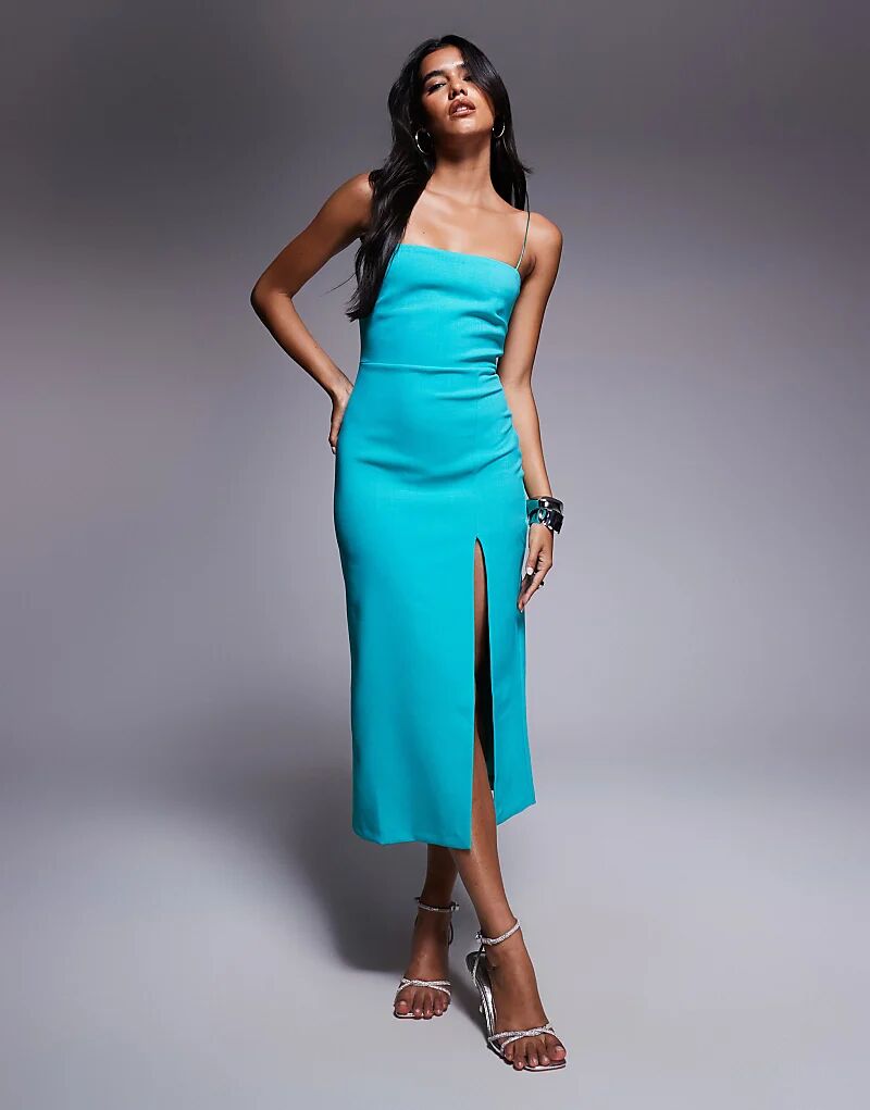 

Платье мидакси Vesper Bodycon с разрезом на бедре цвета морской волны