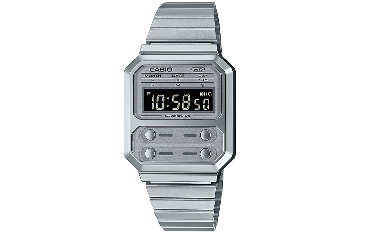 

Унисекс-часы Casio A100WE7BEF серебристые 33 мм