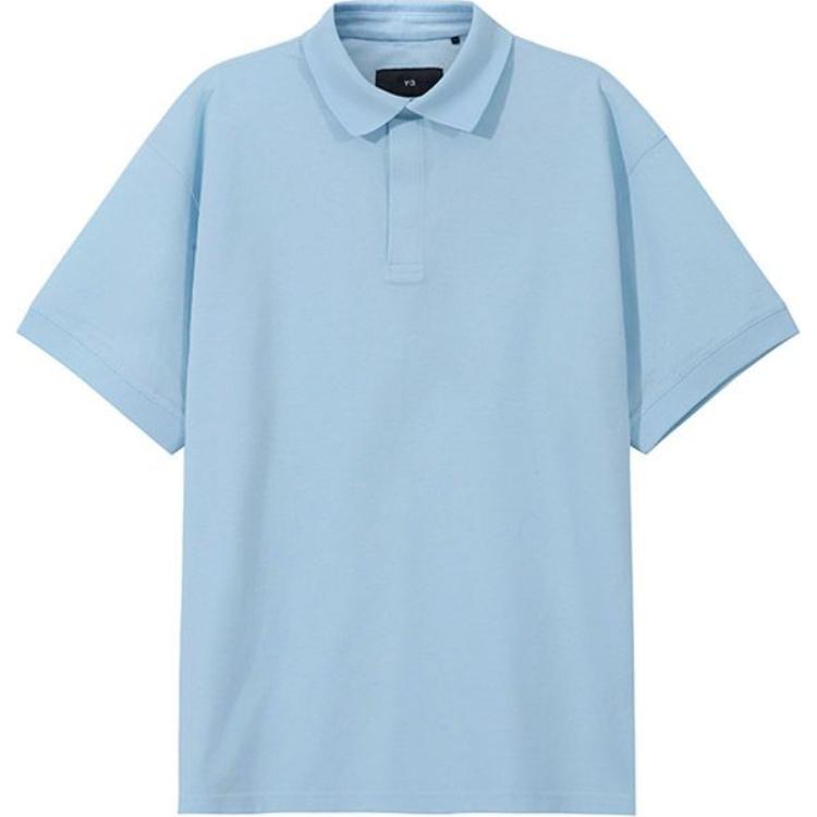 

Хлопковая пике-поло Y 3 с логотипом из резины Y-3, синий