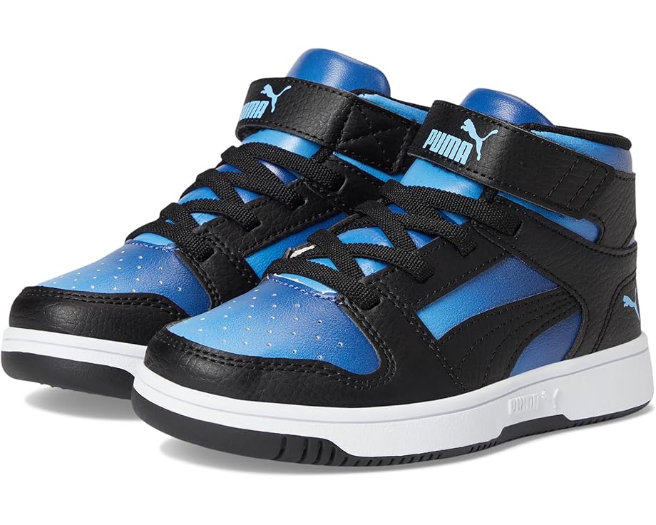 

Кроссовки PUMA Kids Rebound Layup Mid Hook And Loop, цвет Blazing Blue/Puma Black/Team Light Blue