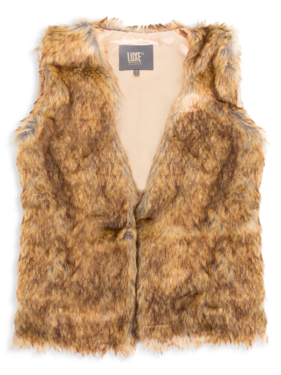 

Жилет из искусственного меха с открытым передом Luxe Faux Fur, цвет Raccoon