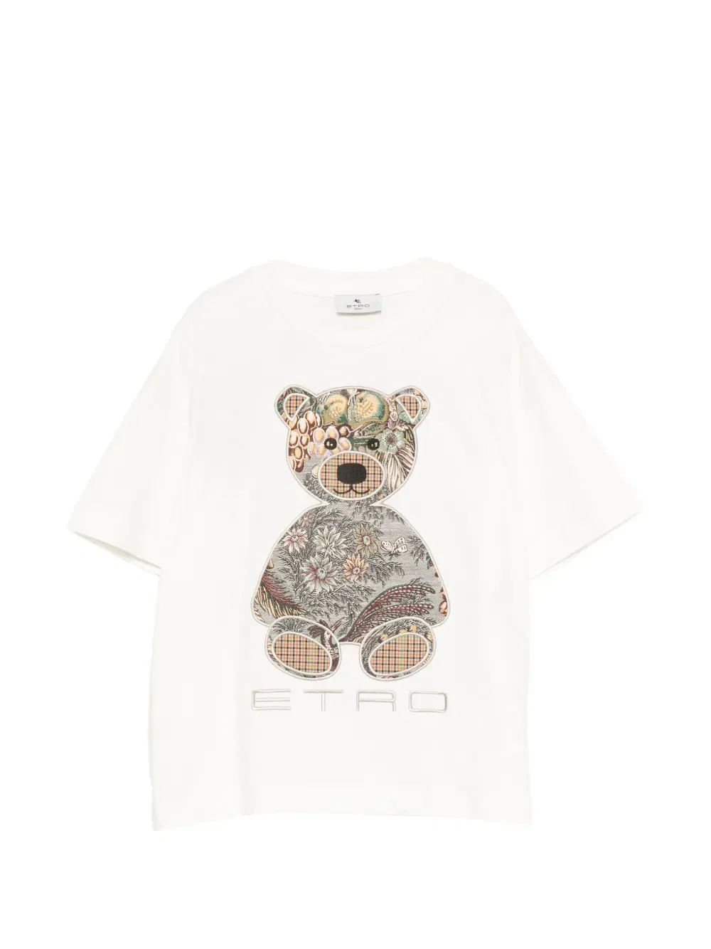 Футболка с нашивкой в виде плюшевого мишки ETRO KIDS, бежевый