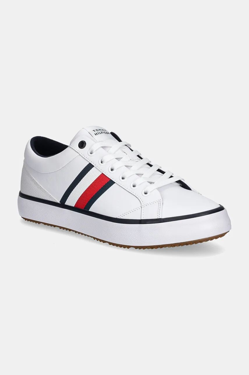 

Tommy Hilfiger TH HI VULC CORE CLEAT STRIPES кожаные кроссовки, белый