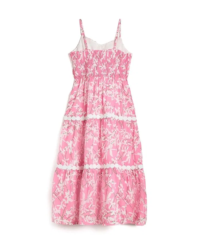 Платье мини Занна миди с цветочным принтом Lilly Pulitzer Kids, Confetti Pink Liza — фото 2