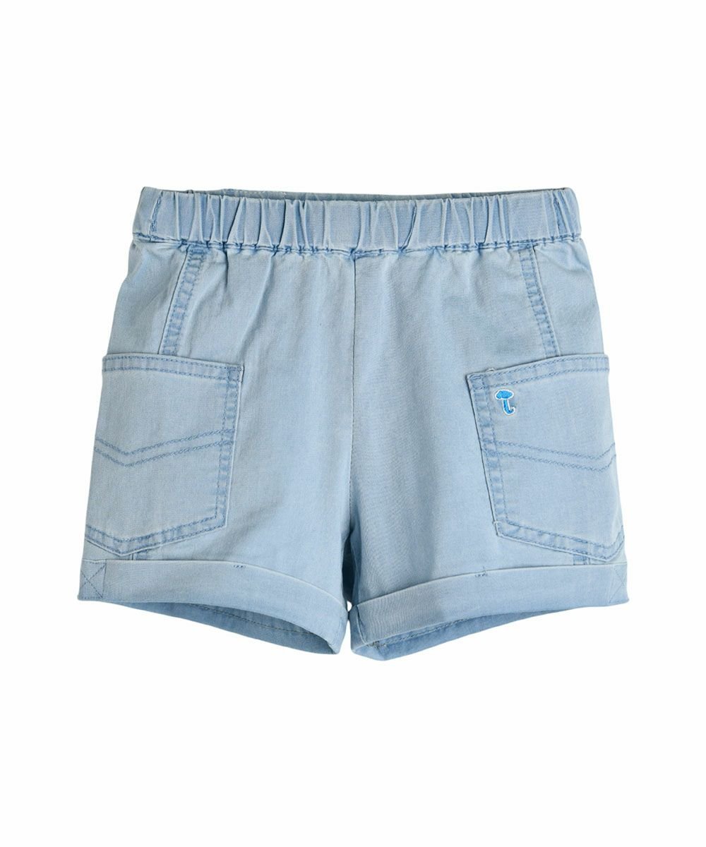 Джинсовые брюки с нашивками, длина 4/4 Moimoln, L/Blue