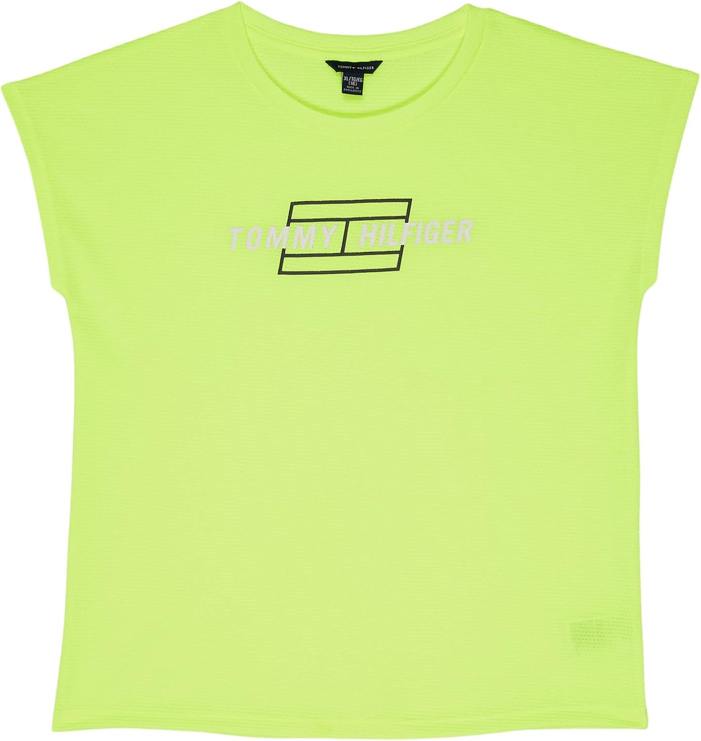 

Футболка Tommy Hilfiger для девочек, спортивная, с короткими рукавами, круглым вырезом, легкая и эластичная, Safety Yellow, Желтый, Футболка Tommy Hilfiger для девочек, спортивная, с короткими рукавами, круглым вырезом, легкая и эластичная, Safety Yellow