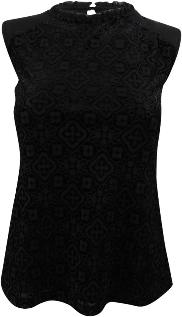 

Топ Tommy Hilfiger Burnout Velvet без рукавов с оборкой на горловине, Black