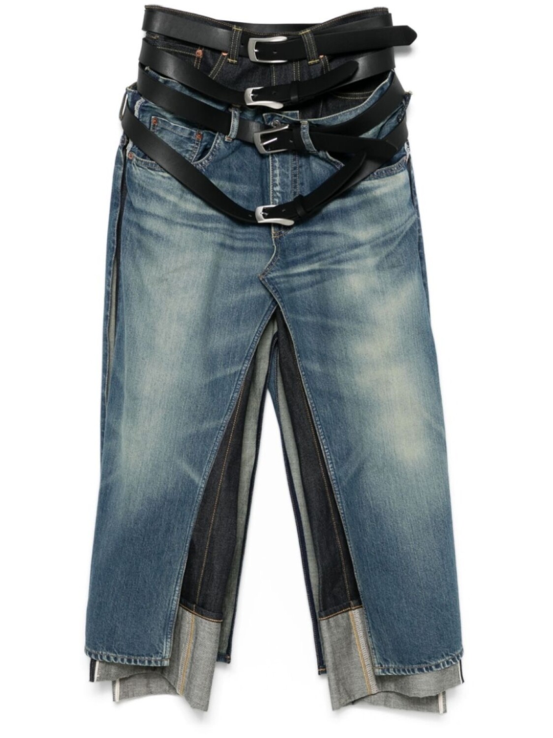 

Джинсы с поясом Junya Watanabe, синий