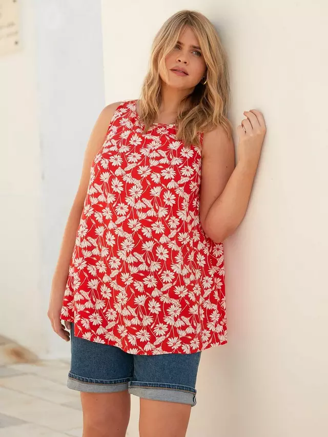 

Топ Live Unlimited Floral Print Vest, цвет red/white