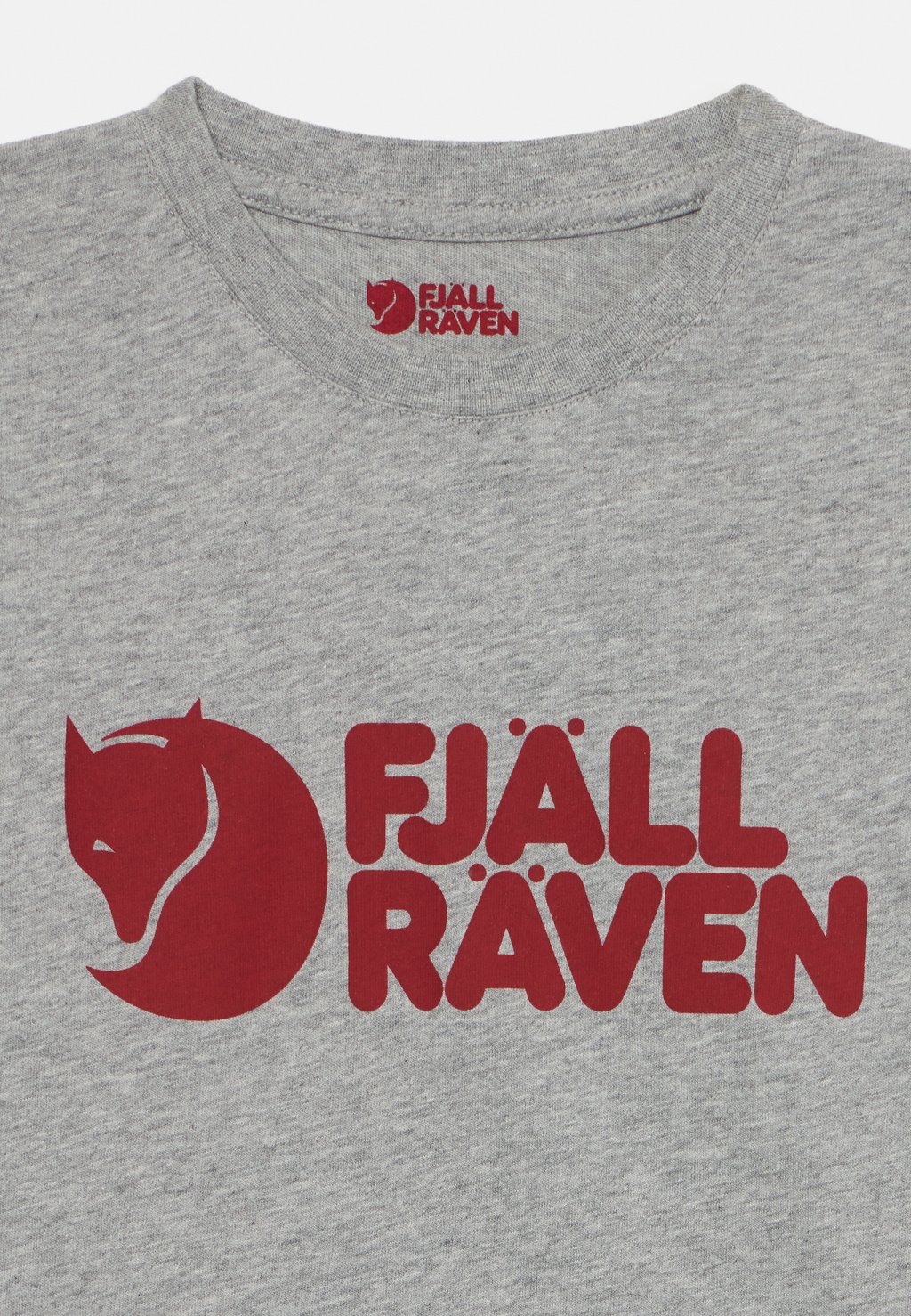 Футболка с принтом KIDS LOGO UNISEX Fjällräven, светло-серый — фото 3