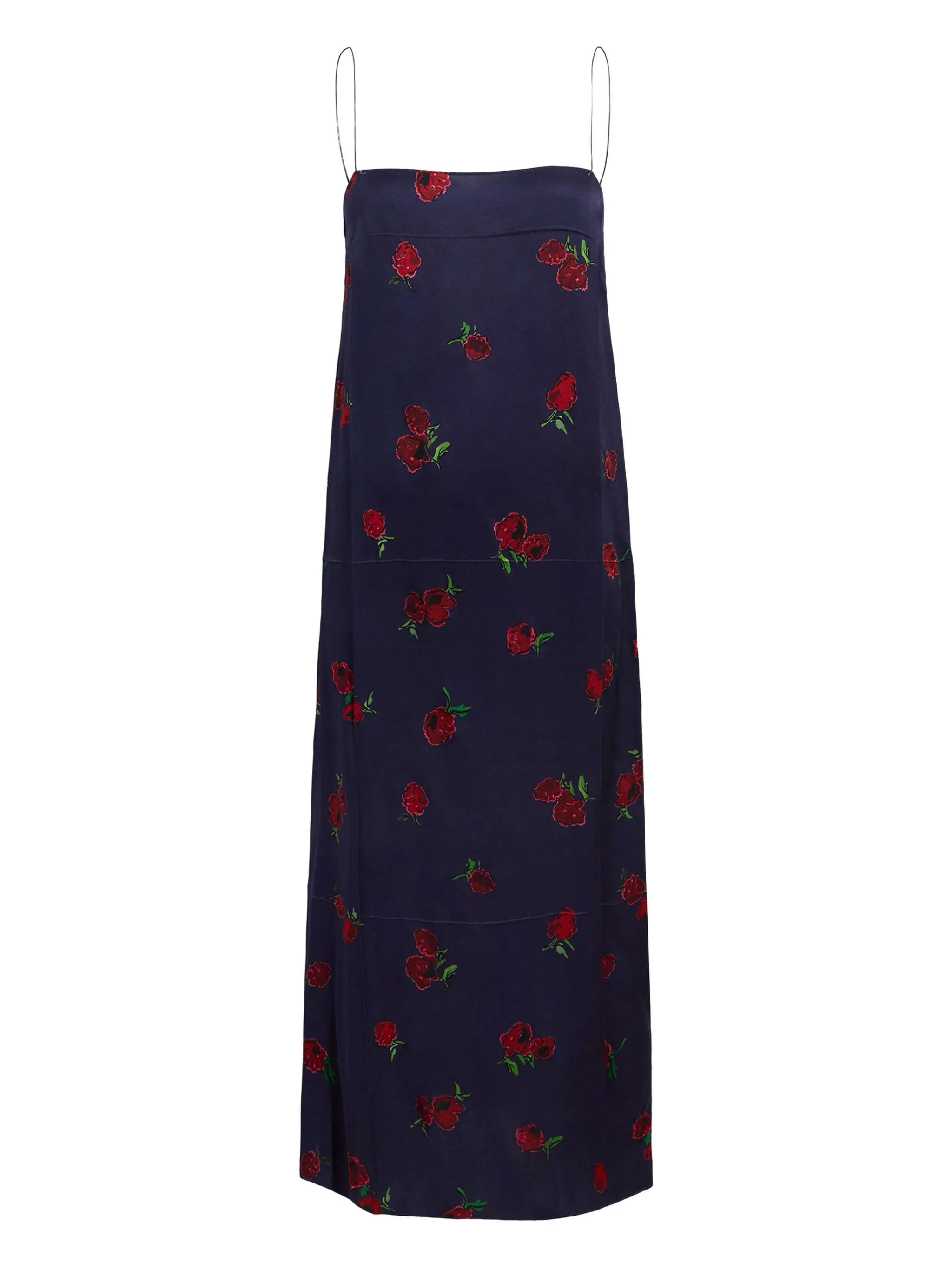 

Платье-комбинация миди Sicily с цветочным принтом Khaite, синий