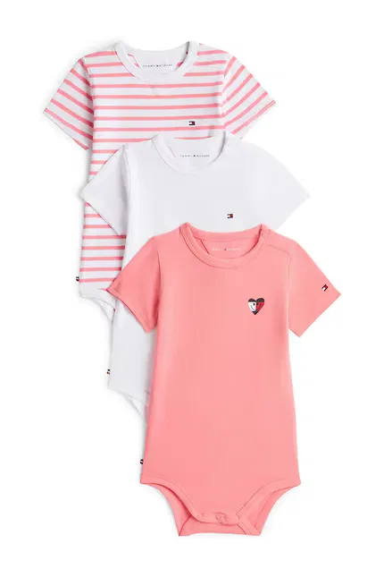 Боди 3 шт Tommy Hilfiger, розовый