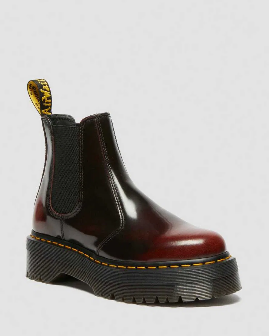 2976 Quad Arcadia Кожаные ботинки челси на платформе Dr Martens, красный