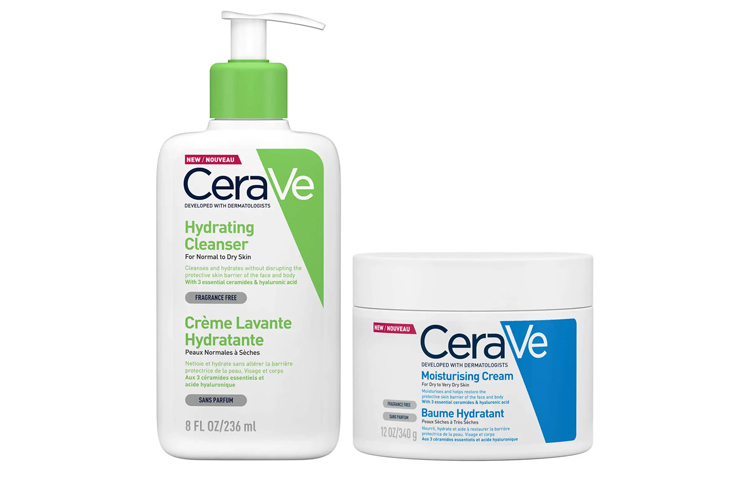 

Набор увлажняющего очищающего средства и увлажняющего крема CeraVe