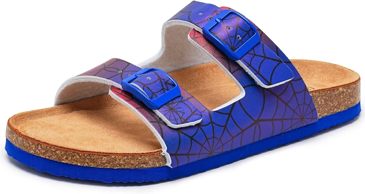 

Детские сандалии Torotto для мальчиков и девочек, шлепанцы на лето, противоскользящие, с пробковой подошвой и блестками, с регулируемыми ремешками для дома и улицы, Spider