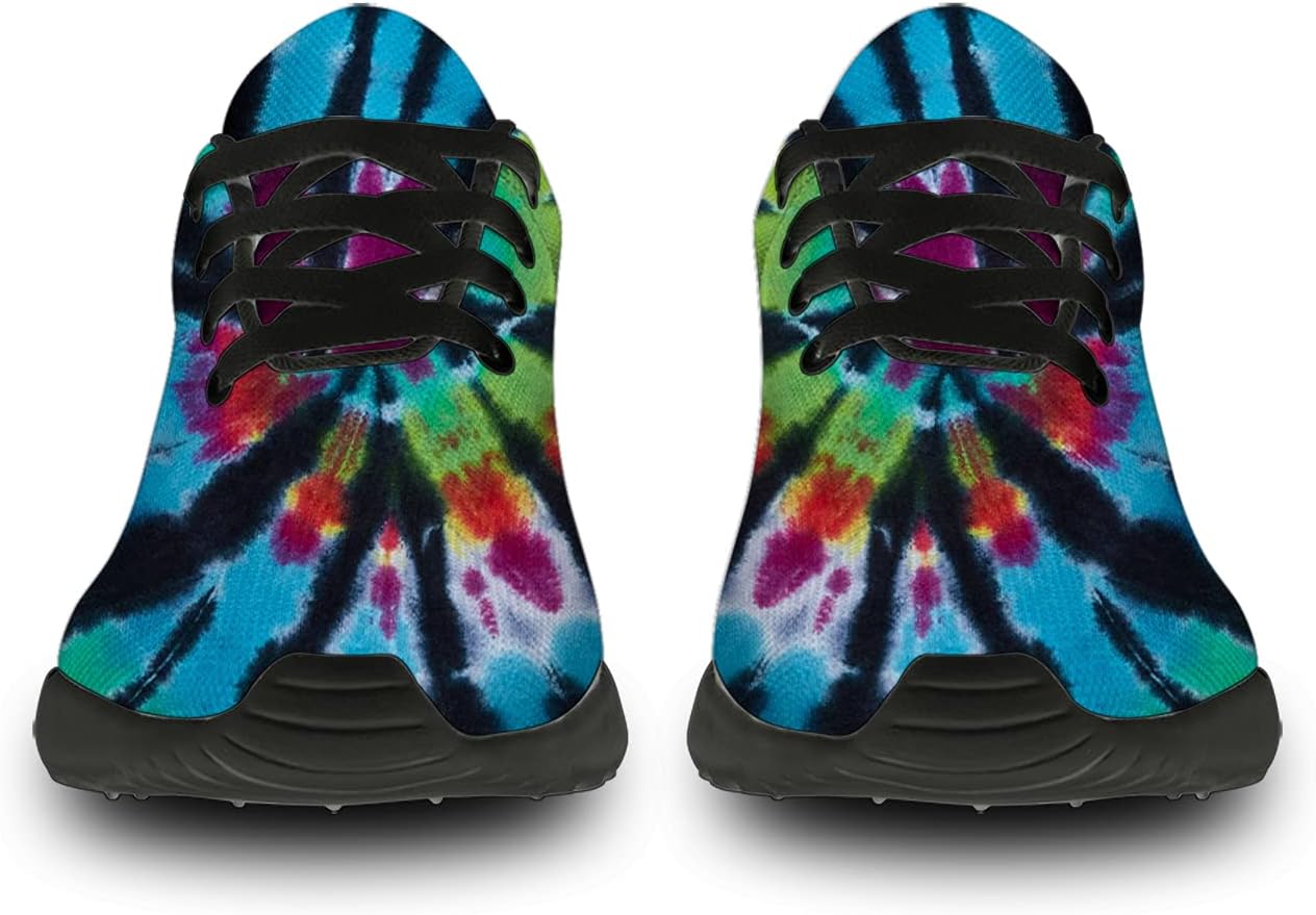 Кроссовки Horethy Tie Dye для женщин и мужчин, беговые кроссовки, женские и мужские прогулочные, теннисные кроссовки, удобные спортивные кроссовки для джоггинга, подарки, зеленый — фото 3