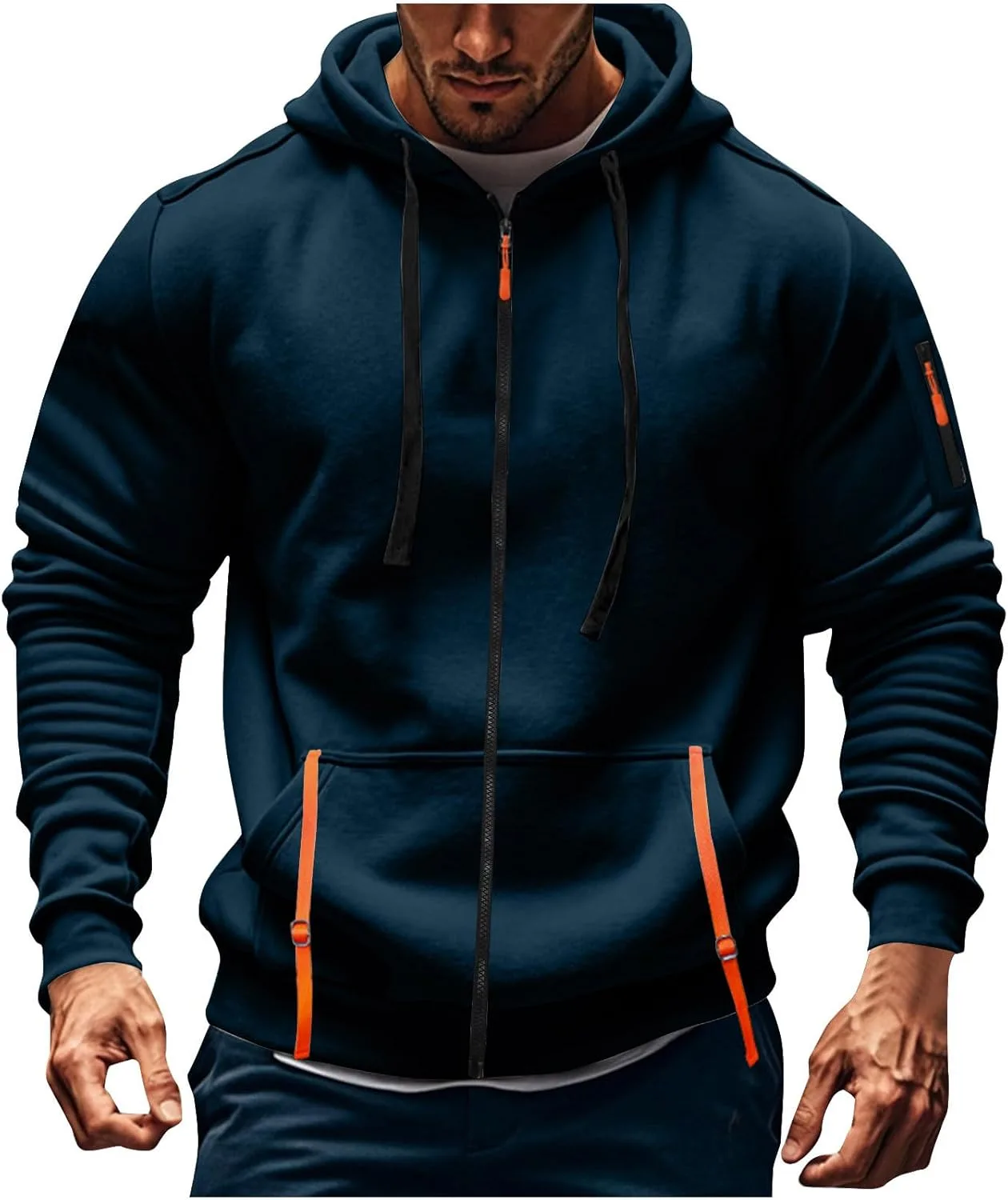 

Толстовка с капюшоном для мужчин, на молнии, с карманами Floleo