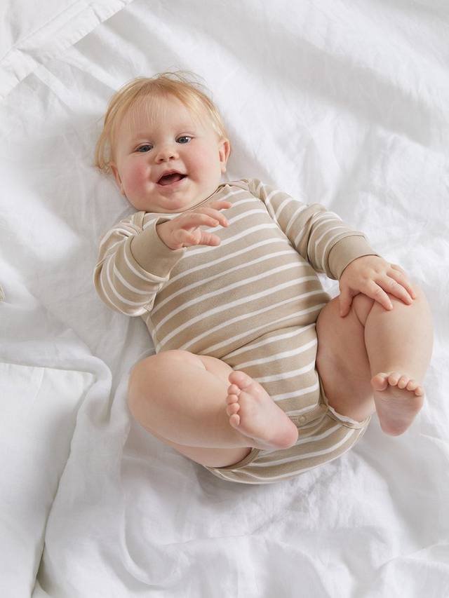 

Боди в полоску из органического хлопка baby gots Polarn O. Pyret, цвет Neutrals