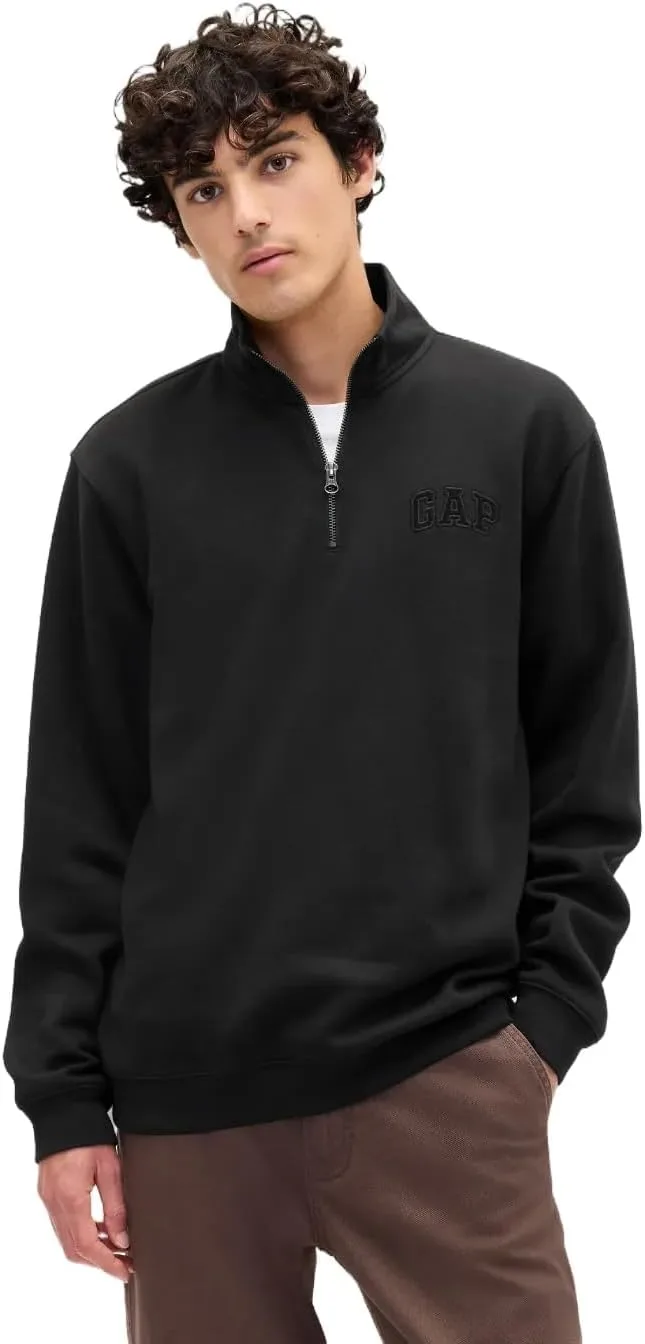 GAP Heritage Logo мужской пуловер с воротником-стойкой и молнией на четверть