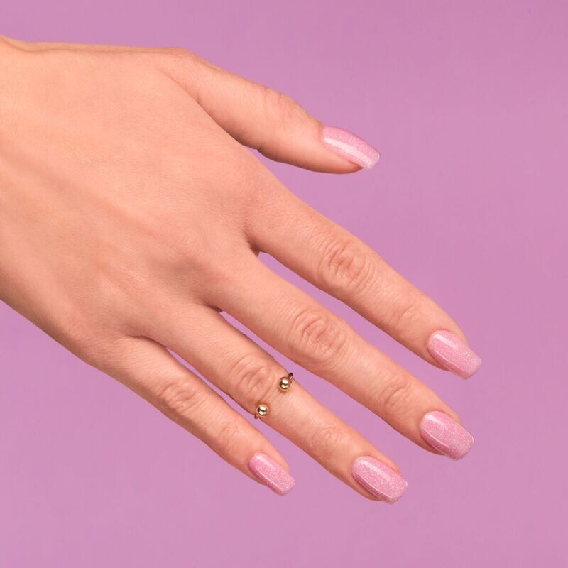 319 УФ-лак для ногтей Hybrid Shimmer Dust Pink Semilac, 7 ml — фото 2